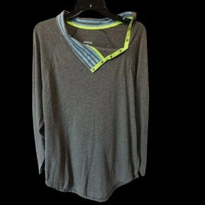 Jason Wu for Eva air pajama shirt size Large gray and green unisex